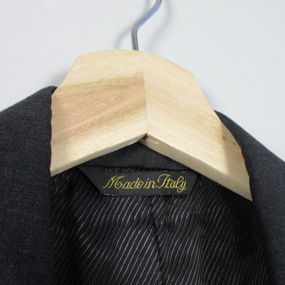 Lanificio Di Tollegno Wool Suit Set Men's Black Business Single Breasted 50 840 - Picture 5 of 16